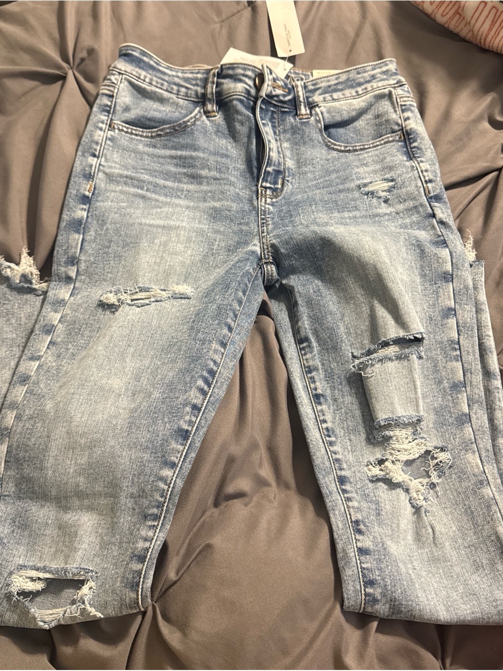 American Eagle Outfitters Light Blue Distressed Boyfriend Jeans